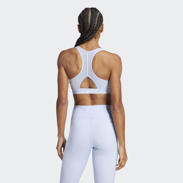 Soutien-gorge à Maintien Moyen Adidas Powerreact Training Bleu Aube