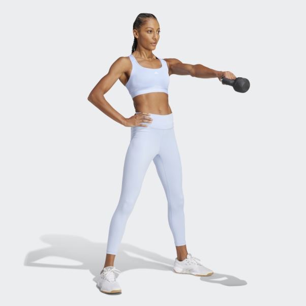 Soutien-gorge à Maintien Moyen Adidas Powerreact Training Bleu Aube