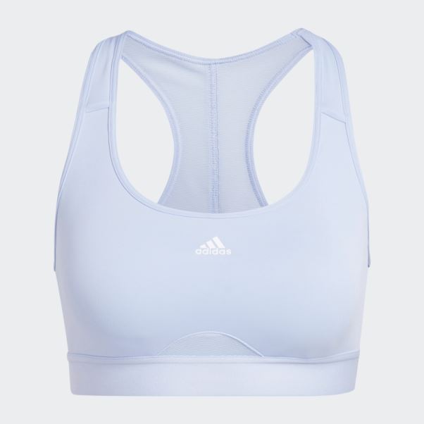 Soutien-gorge à Maintien Moyen Adidas Powerreact Training Bleu Aube