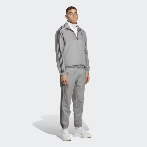 Survêtement Gris 1/4 Zip Tissé Adidas