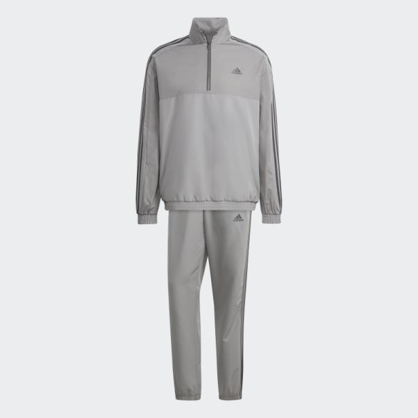 Survêtement Gris 1/4 Zip Tissé Adidas