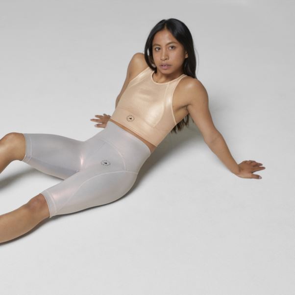 Adidas By Stella Mccartney Haut Court D'entraînement Brillant Cuivre Métallique Mode