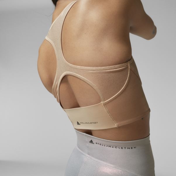 Adidas By Stella Mccartney Haut Court D'entraînement Brillant Cuivre Métallique Mode