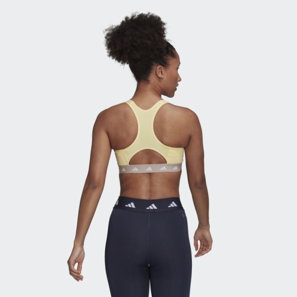 Soutien-gorge Techfit à Maintien Moyen Adidas Powerreact Training Jaune