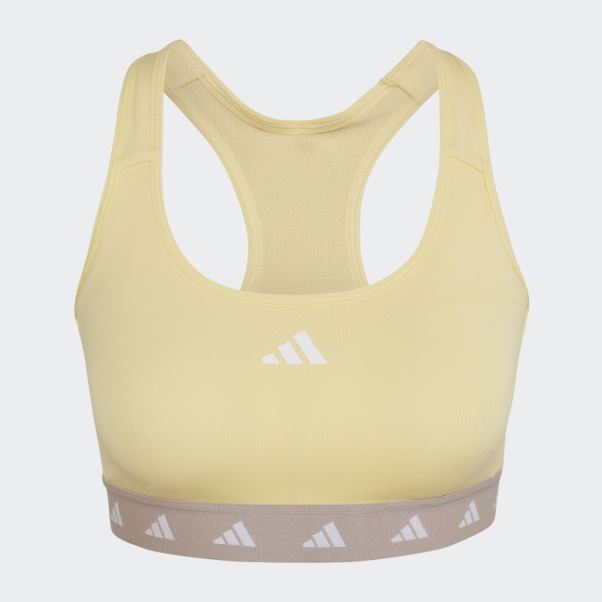 Soutien-gorge Techfit à Maintien Moyen Adidas Powerreact Training Jaune