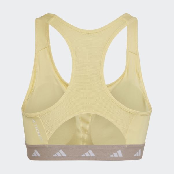 Soutien-gorge Techfit à Maintien Moyen Adidas Powerreact Training Jaune