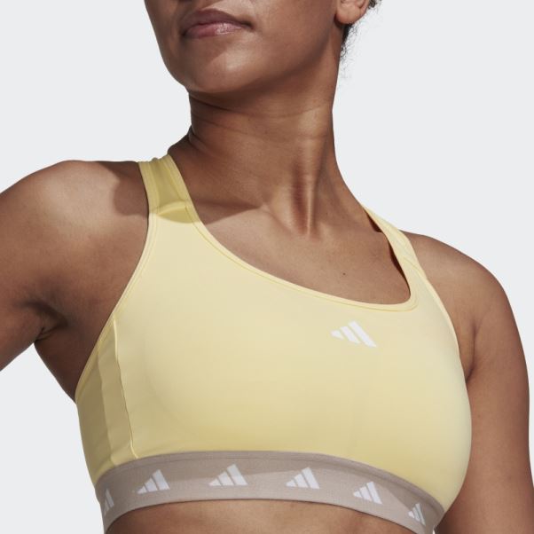 Soutien-gorge Techfit à Maintien Moyen Adidas Powerreact Training Jaune