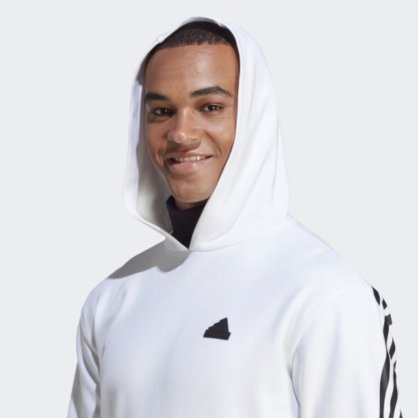 Future Icons Sweat à Capuche 3 Bandes Adidas Blanc