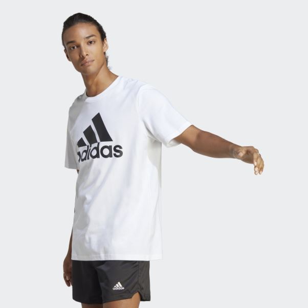 T-shirt à Gros Logo Adidas Essentials Blanc