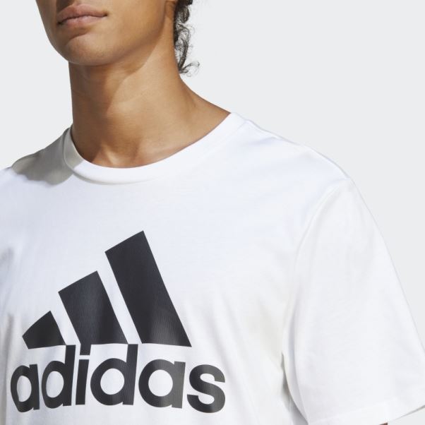 T-shirt à Gros Logo Adidas Essentials Blanc