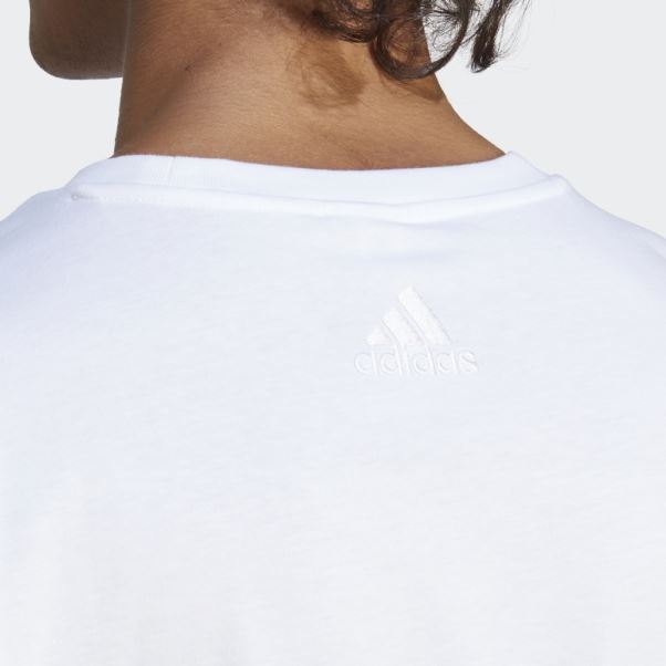 T-shirt Essentials Blanc En Jersey Avec Gros Logo Adidas