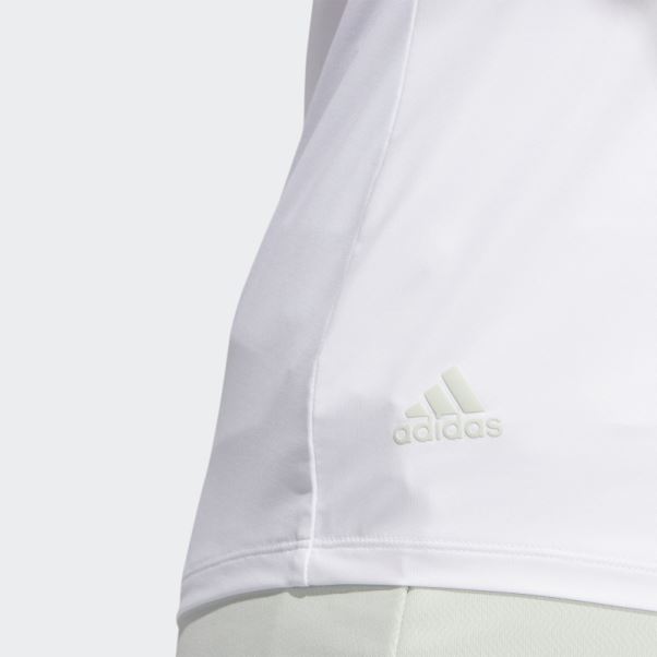 Polo Sans Manches à Rayures Chevrons Vert Adidas