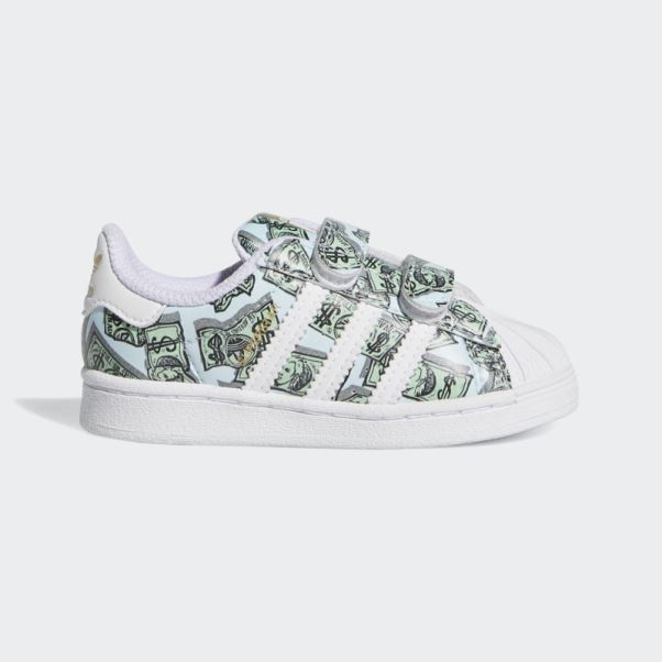 Jeremy Scott Superstar Imprimé Argent Chaussures Adidas Blanc