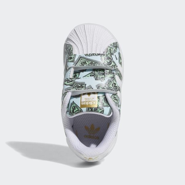 Jeremy Scott Superstar Imprimé Argent Chaussures Adidas Blanc