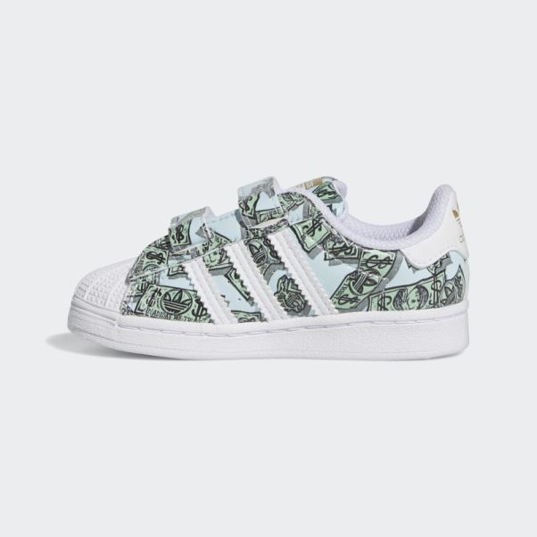Jeremy Scott Superstar Imprimé Argent Chaussures Adidas Blanc