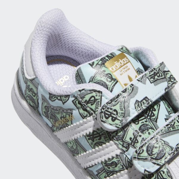 Jeremy Scott Superstar Imprimé Argent Chaussures Adidas Blanc
