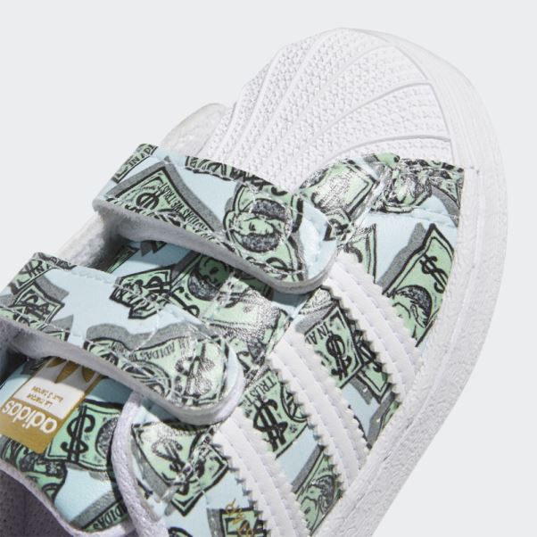 Jeremy Scott Superstar Imprimé Argent Chaussures Adidas Blanc