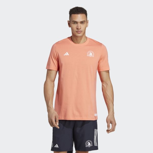 Adidas Coral Boston Marathon 2023 Made With Nature T-shirt De Course