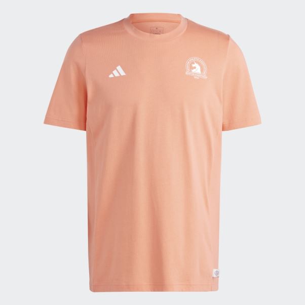 Adidas Coral Boston Marathon 2023 Made With Nature T-shirt De Course