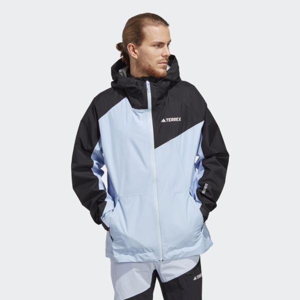 Veste De Pluie Adidas Terrex Xperior Gore-tex Paclite Bleu Aube