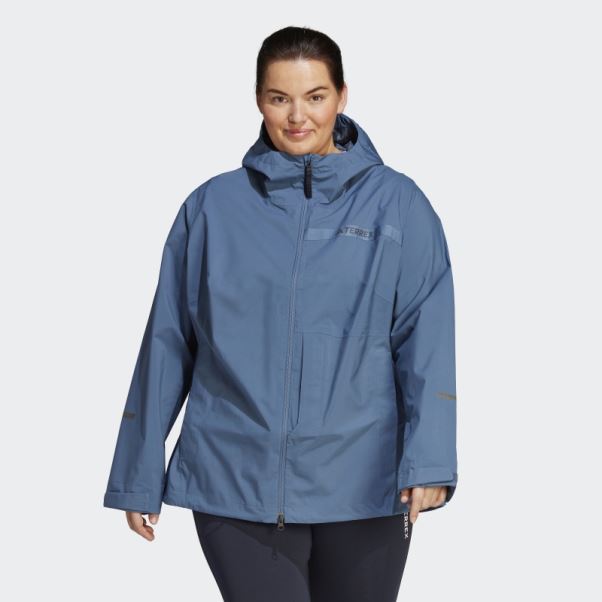Veste De Pluie 2,5 Couches Terrex Multi Rain.rdy (grande Taille) Adidas Steel