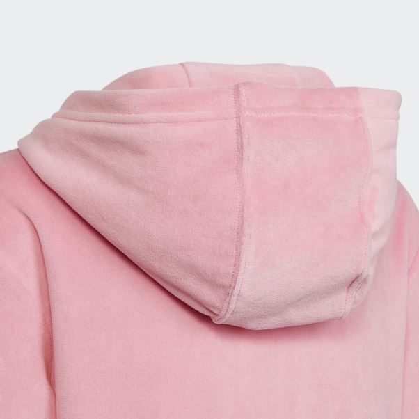 Sweat à Capuche Lounge Velours Rose Adidas