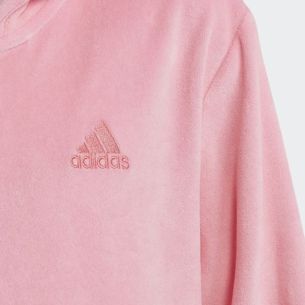 Sweat à Capuche Lounge Velours Rose Adidas