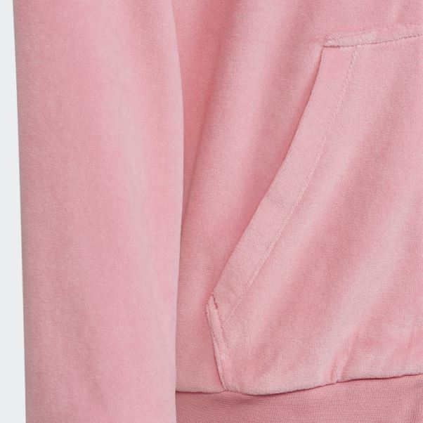 Sweat à Capuche Lounge Velours Rose Adidas
