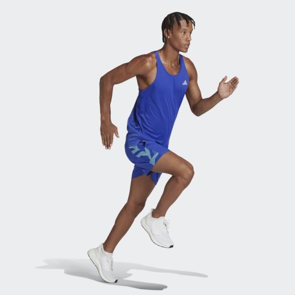 Posséder Le Maillot De Course Adidas Bleu