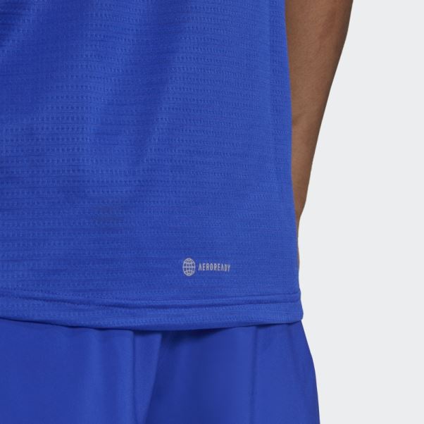 Posséder Le Maillot De Course Adidas Bleu