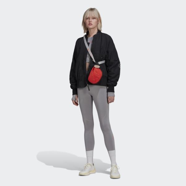 Adidas By Stella Mccartney Blouson Aviateur Tissé Noir Chaud