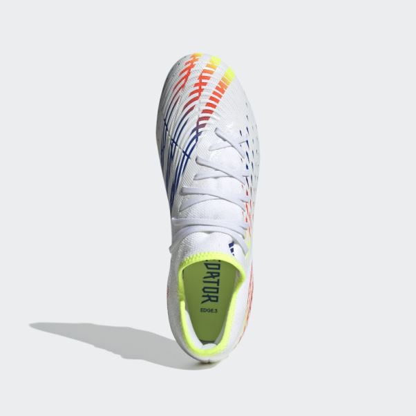 Adidas Predator Edge.3 Chaussures De Football Pour Terrain Sec Blanc