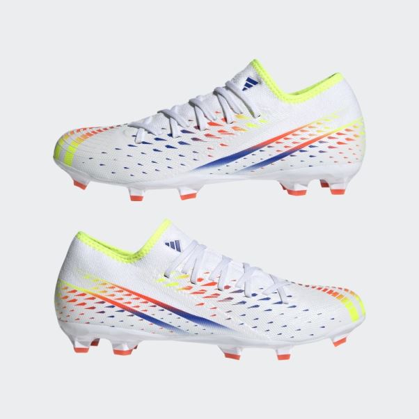 Adidas Predator Edge.3 Chaussures De Football Pour Terrain Sec Blanc