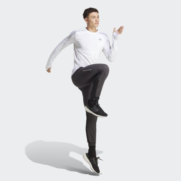 Haut Rapide à Manches Longues Haut Technique à Manches Longues Adidas Blanc