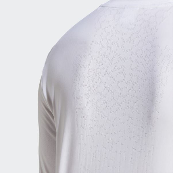 Haut Rapide à Manches Longues Haut Technique à Manches Longues Adidas Blanc