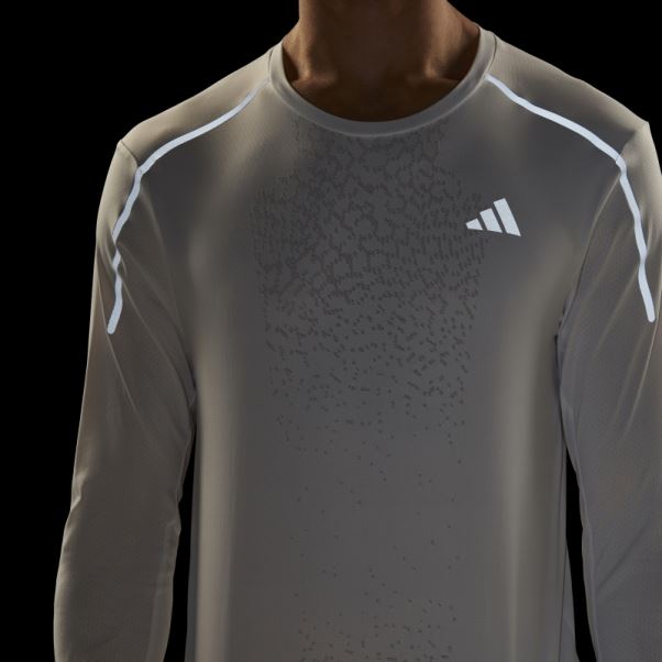 Haut Rapide à Manches Longues Haut Technique à Manches Longues Adidas Blanc