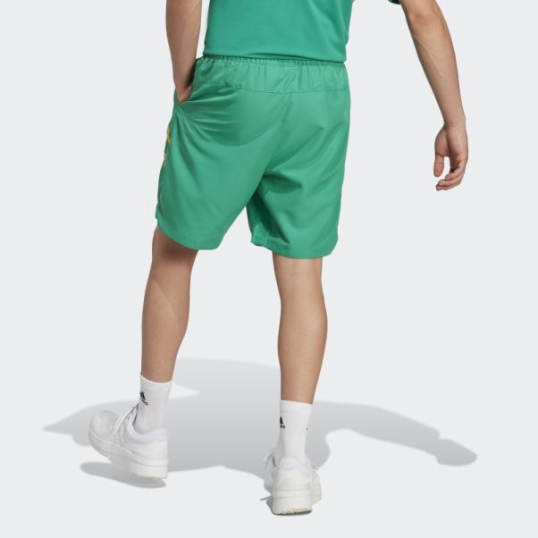Adidas Short Tissé Colorblock Court Vert