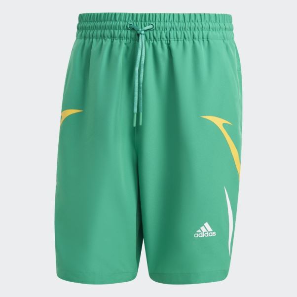 Adidas Short Tissé Colorblock Court Vert