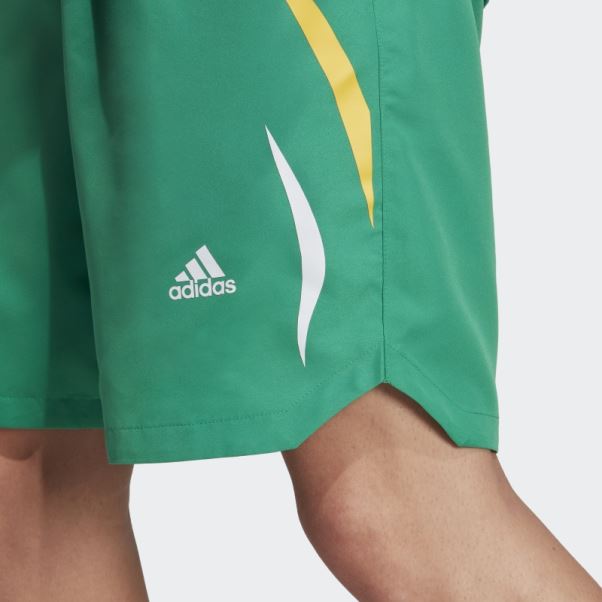 Adidas Short Tissé Colorblock Court Vert