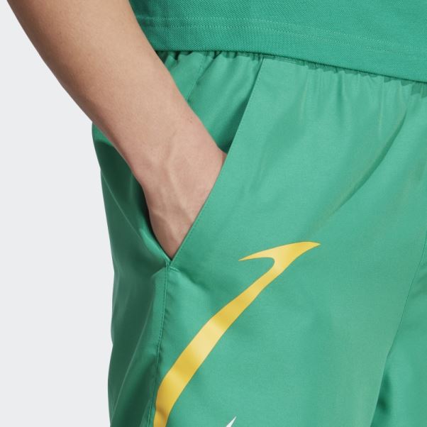 Adidas Short Tissé Colorblock Court Vert