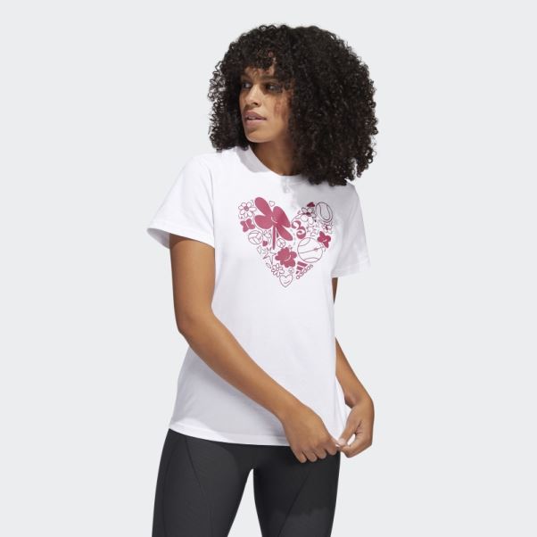 Tee Shirt Adidas Fun Sport Logo Graphique Blanc