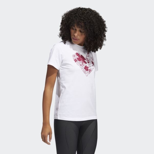 Tee Shirt Adidas Fun Sport Logo Graphique Blanc