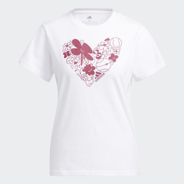 Tee Shirt Adidas Fun Sport Logo Graphique Blanc