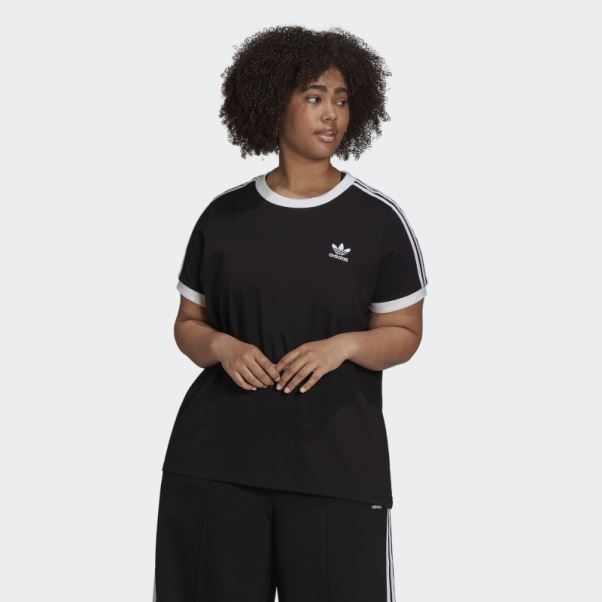 T-shirt à 3 Bandes Adicolor Classics Noir (grande Taille) Adidas