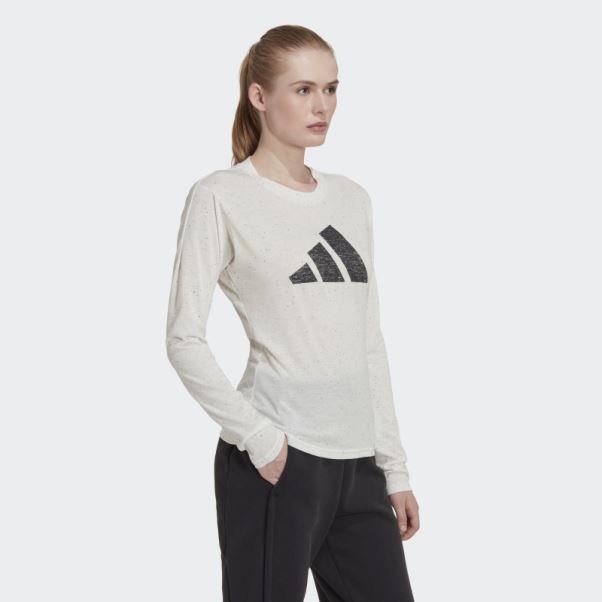 Future Icons Winners 3.0 T-shirt à Manches Longues Adidas Blanc Chiné