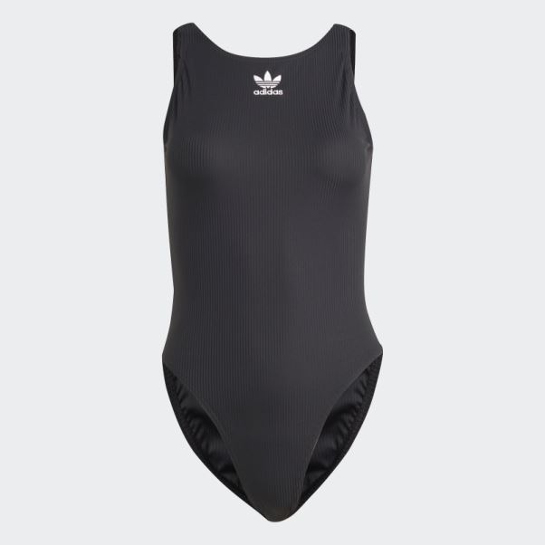 Maillot De Bain Noir Côtelé Adicolor Adidas