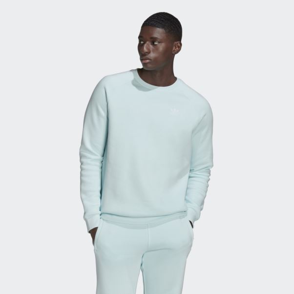Sweat Adicolor Essentials Trèfle Ras Du Cou Bleu Adidas