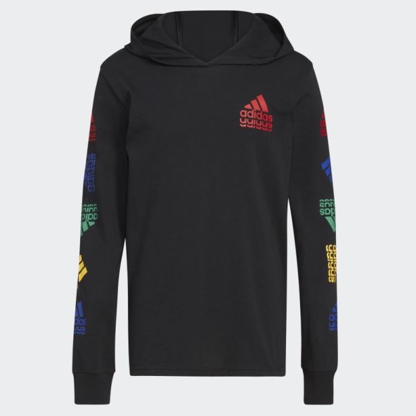 T-shirt à Capuche Echo à Manches Longues Adidas Noir