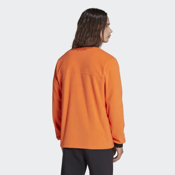 Adidas Veste Polaire Quart-de-pression Orange Wander Hour Adidas