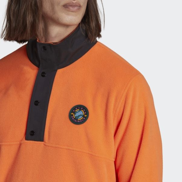 Adidas Veste Polaire Quart-de-pression Orange Wander Hour Adidas